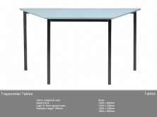 Trapezoidal Table. MM1 MM2 Top. Black Steel Frame